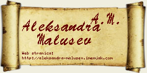Aleksandra Malušev vizit kartica